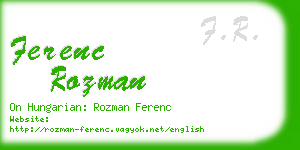 ferenc rozman business card